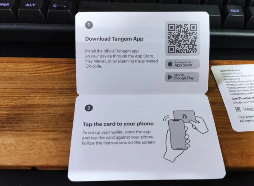 Tangem 冷錢包啟用QRCode|圖源:琳的備忘手札