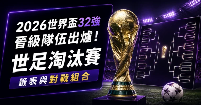 2026世界盃32強晉級隊伍出爐！世足淘汰賽籤表與對戰組合更新