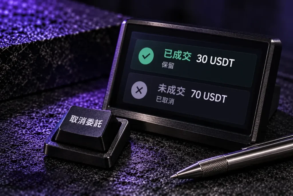 限價單部分成交與取消訂單的處理